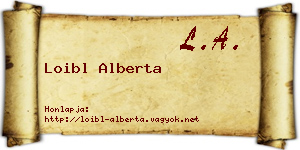 Loibl Alberta névjegykártya